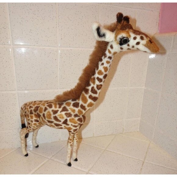 Handmade Needle Felting Giraffe wool roving handcrafted needle felted animal - Picture 1 of 10